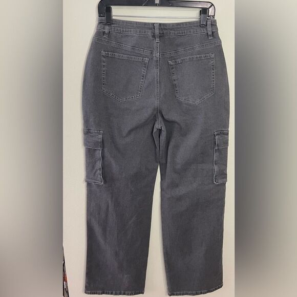 Hottopic Social Collision Grey Star Cargo Utility Pants Size 7 - Picture 13 of 16